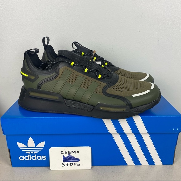 Adidas NMD V3 Originals Shoes Sneakers Trainer HQ3970 Focus Olive Men's Size 9.5 - Picture 1 of 11